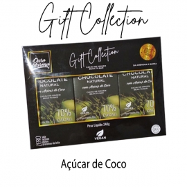 Gift Collection de Chocolate 70% cacau e Açúcar de Coco com 3 Barras de 80g